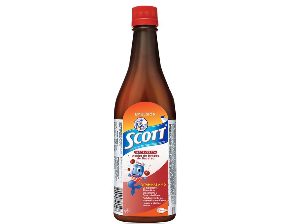 Scott emulsión 200mL 10% Sabor CEREZA
