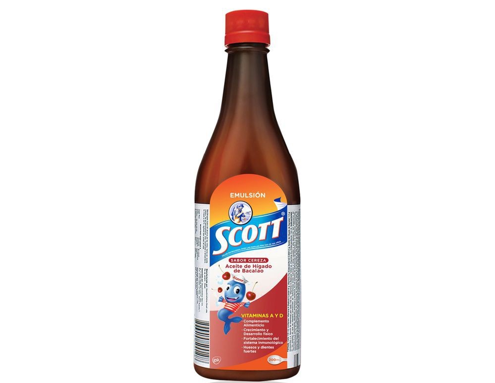 Scott emulsión 200mL 10% Sabor CEREZA