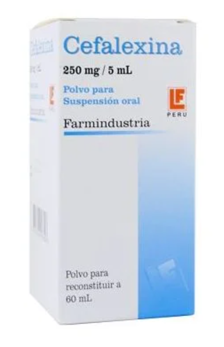 CEFALEXINA 250mg/5mL polvo para suspención
