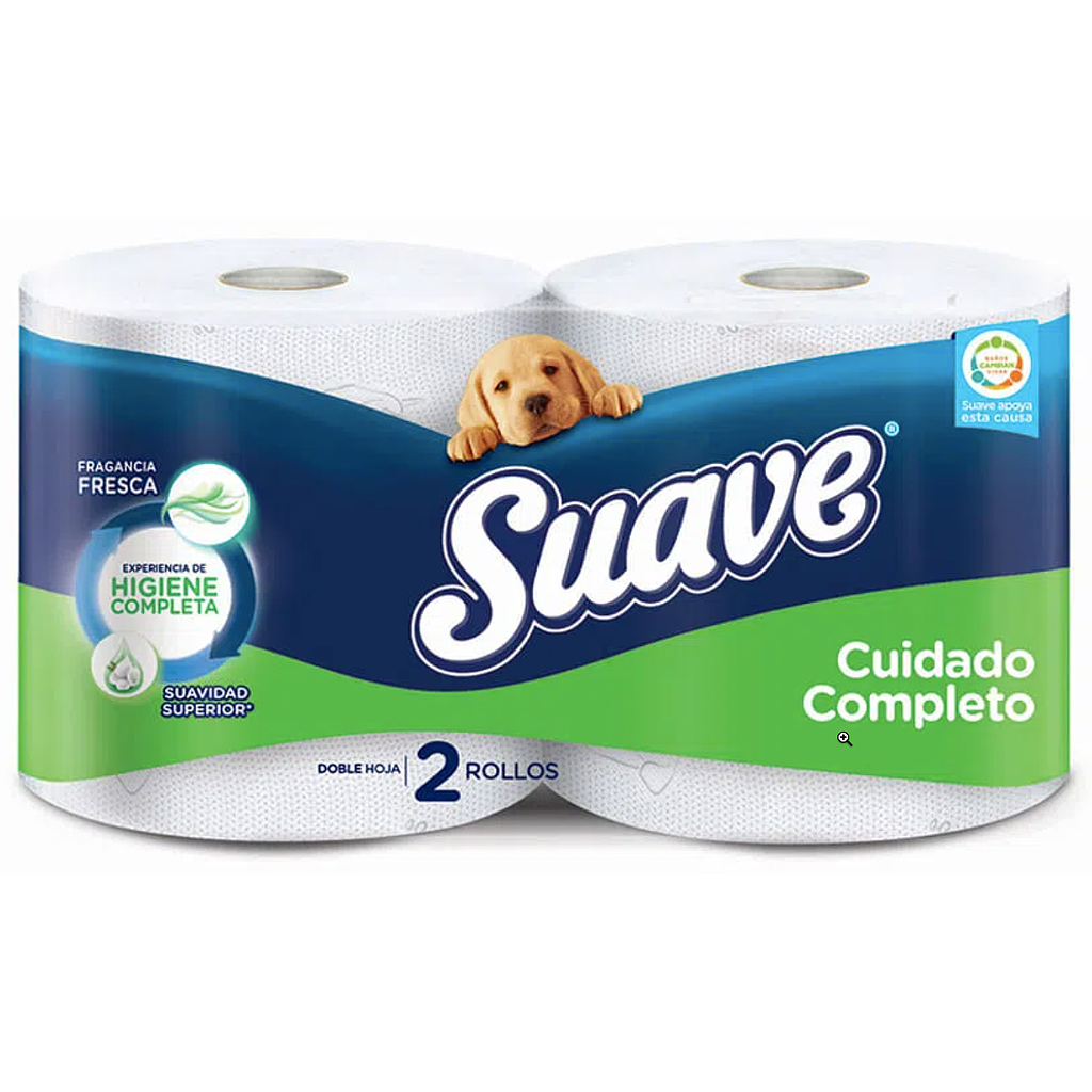 Papel Higiénico SUAVE Cuidado Completo Verde 2 Rollos