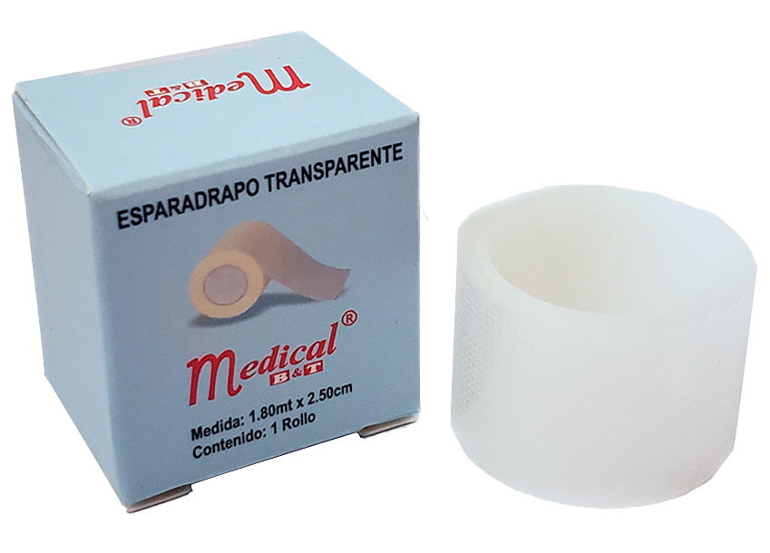 Esparadrapo Transparente MEDICAL B&amp;T 1.80mt x 2.50cm