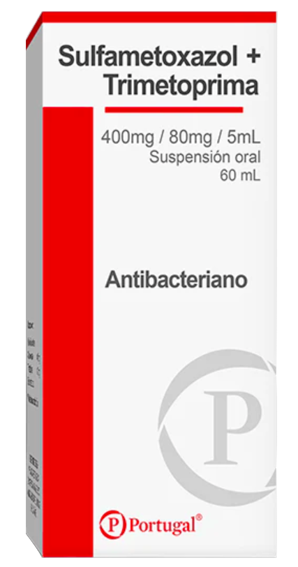 SULFAMETOXAZOL+TRIMETOPRIMA 400 mg + 80 mg/5 mL Frasco X 60 mL SUSPENSION