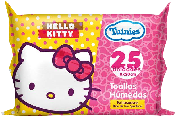 Toallitas Húmedas Hello Kitty Tuinies Paquete 25 unid