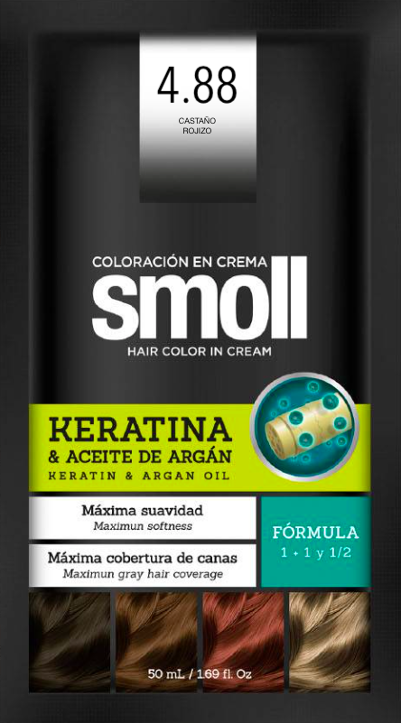 Coloración en Crema SMOLL 4.88 Castaño Rojizo 50mL