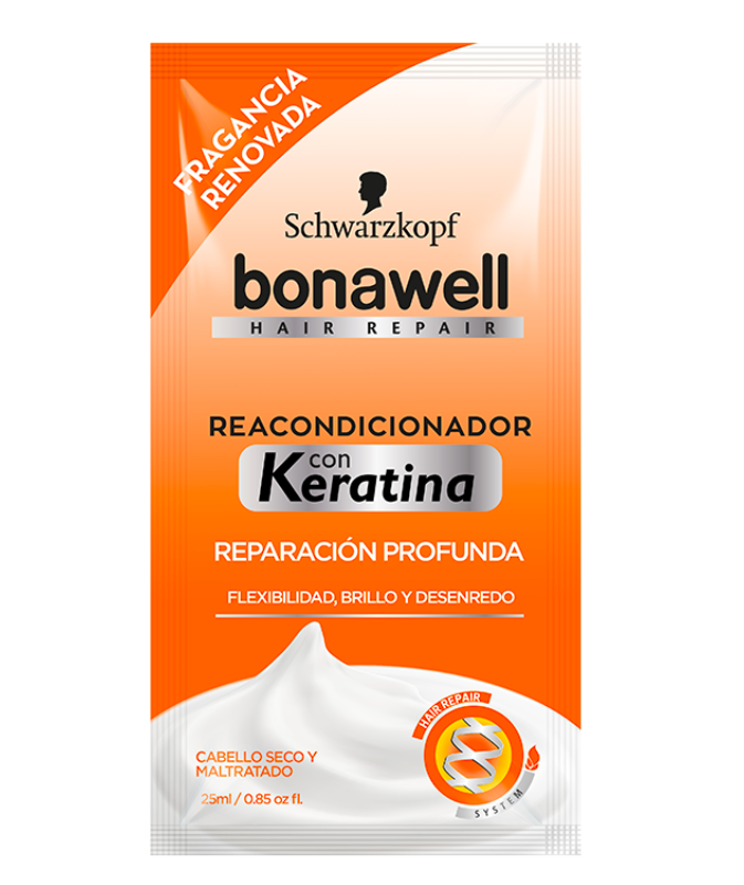 Reacondicionador + Keratina BONAWELL Reparación Profunda Sachet 25ml